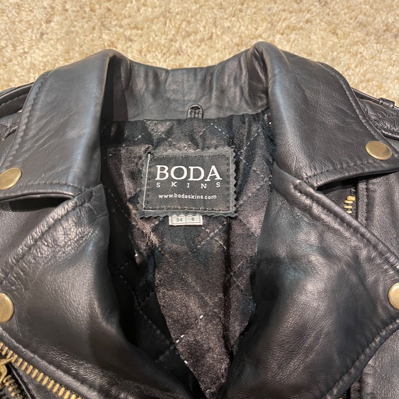 BODA SKINS Kay Michaels 100% Leather Jacket Size 6 - Picture 6 of 16